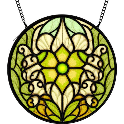 30 cmAttrape-soleil décoratif vitrail fleurs, panneau suspendu pour fenêtre, cadeau anniversaire femme homme (1/5)
