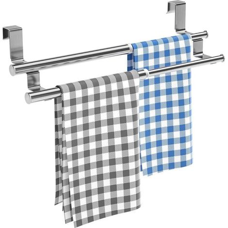 Porte-Serviettes Extensible Porte Salle Bain Acier Inox Argent (1/4)