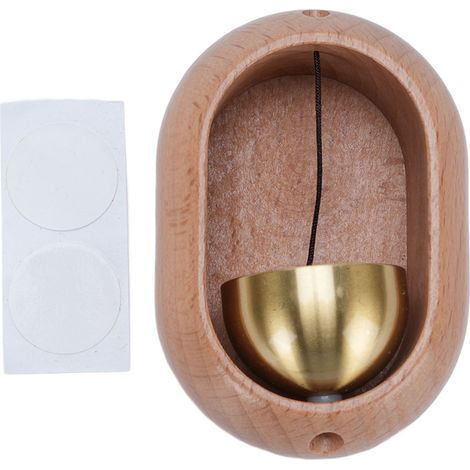 Cloche de commerçant pour ouverture de porte, sonnette décorative en bois et laiton, ornement avec ruban adhésif Double face, réfrigérateur, magasin à domicile, Restaurant (1/5)