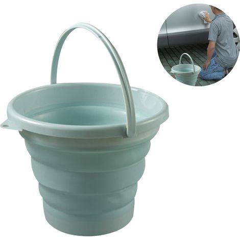 Seau Pliable - Seau Portable avec Poignée - Pour Jardinage Camping Pêche et Extérieur - Capacité 10 L - 1 Pièce (1/5)