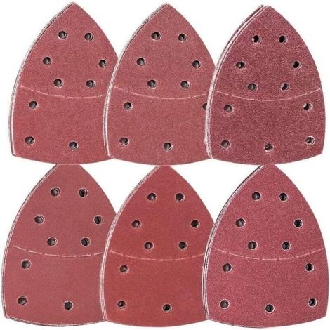 60 papiers verre pour ponceuse mouse - 105x152mm 11 trous - Grain 40-240 - Bois et surfaces diverses
