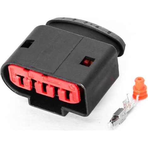 1J0973775A is a domestically produced connector for automotive air flow plugs, model DJ7056-3.5-21. (1/4)