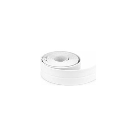 Bande D'étanchéité Salle de bains joint silicone blan ruban baignoire PE auto-adhésive cuisine Coin calfeutrage ux inclus (320x3.8CM)