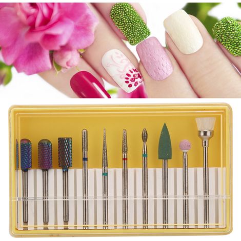10-teiliges Set Nagelfräseraufsätze, Schleifköpfe für Maniküre und Pediküre - Modell BH-03 (1/5)