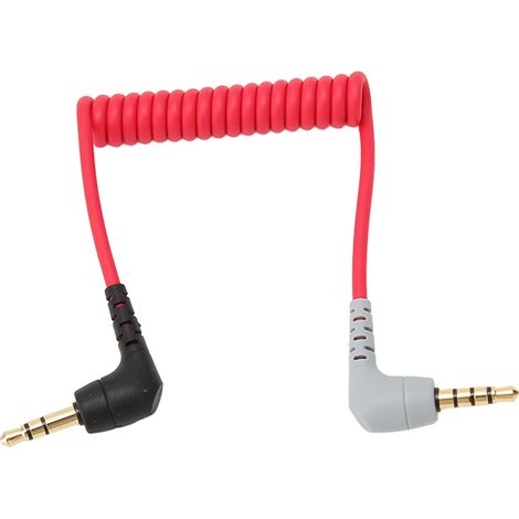 Câble adaptateur TRS vers TRRS 3,5 mm mâle-mâle coudé pour BOYA, compatible avec Rode SC7 et iPhone. (1/5)