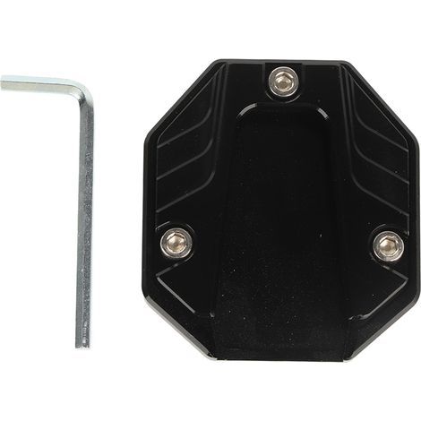 Plaque de pied pour béquille moto en aluminium résistant, modèle universel, noir (1/5)