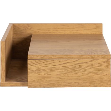 Drawer – Table de chevet murale réversible en MDF – Bois clair – Dimensions L40 x P32 x H16,5 cm – Design compact pour petits espaces (1/5)