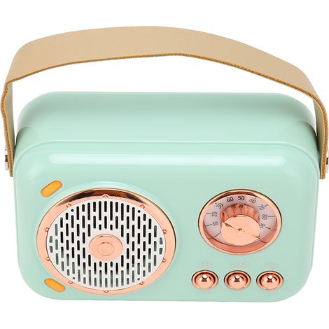 Haut-parleur Bluetooth Vintage Portable avec 6 Modes Sonores, Micro Intégré - Vert Menthe pour Enfants et Adultes (1/5)