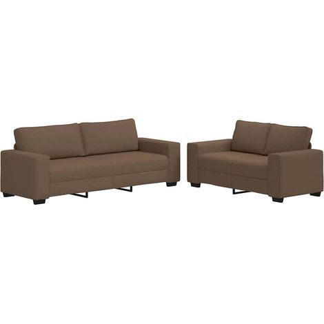 Maison Exclusive - Set di Divani 2 pz con Cuscini Marrone in Tessuto (1/5)