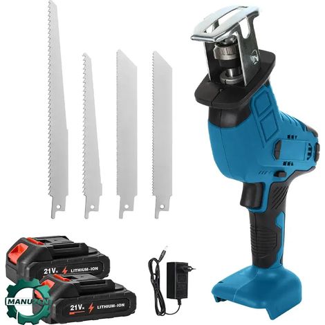Manuzen - Scie sabre sans fil 18 V – coupe 100 mm, 3000 coups/min — Avec 2 batteries (1/5)