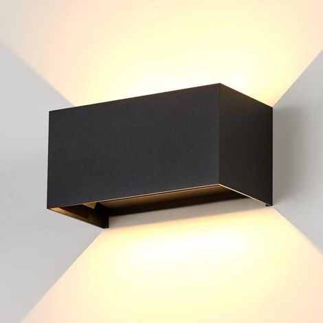 Decorative wall lights, 20 W, IP65 waterproof, LED wall lighting for indoor and outdoor use, adjustable light beam, outdoor wall light 3000 K warm white (black/white [Class (1/4)