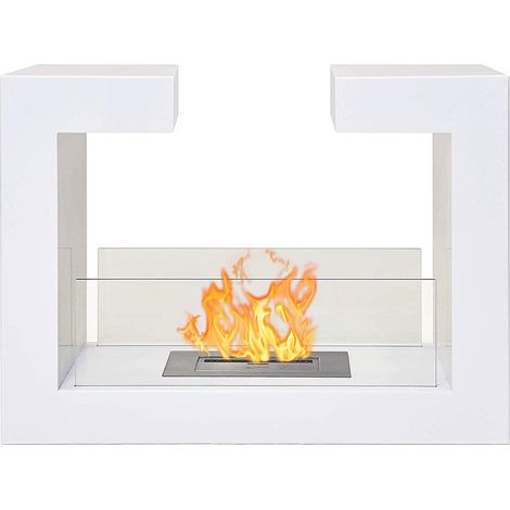 Camino a Bioetanolo da Pavimento 78x58x25 cm Omega Bianco (1/5)