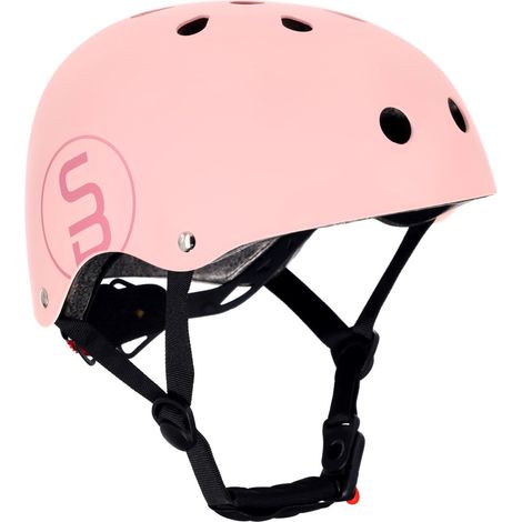 Casco de bicicleta infantil ligero con ajuste perfecto, talla M (54-58 cm), luz LED y cierres magnéticos, color rosa.