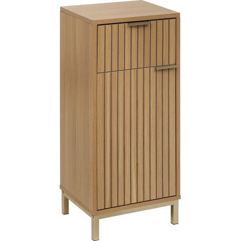 Mueble bajo de 2 puertas tasso en efecto madera natural - 5five