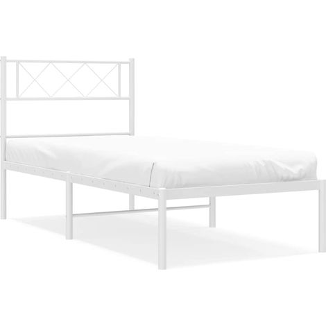 Maison Exclusive - Giroletto con Testiera Metallo Bianco 100x200 cm
