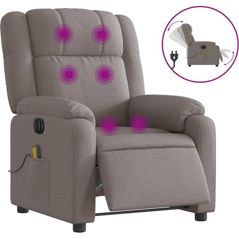 Maison Exclusive - Massagesessel Elektrisch Taupe Stoff