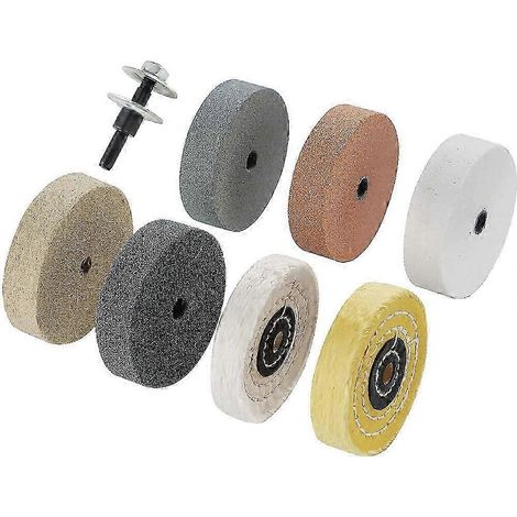 Kit de disque de polissage 3 pouces, pour polisseuse/meuleuse d'établi, trou pour disque de polissage 3/8 pouce, perçage (1/5)