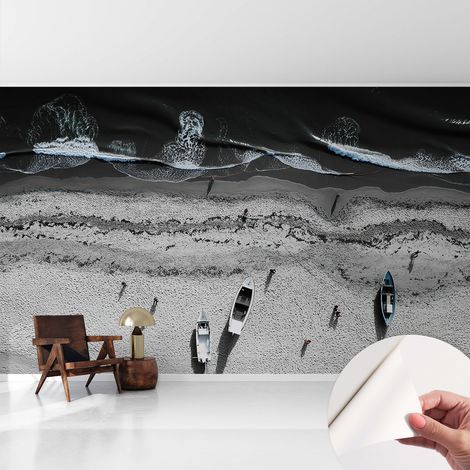 Fototapete Selbstklebend - Wanddekoration - Wandfolie - 3D Tapete Wand - Wohnungsdeko Strandruhe 416x254 cm (1/5)
