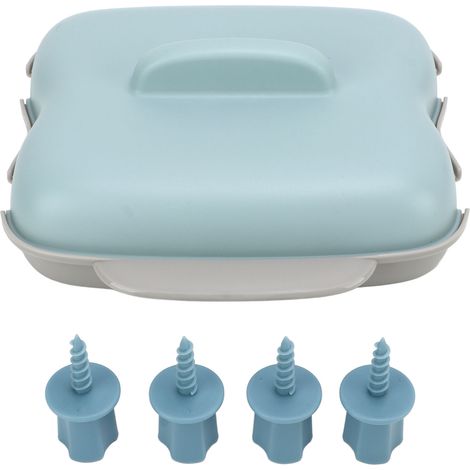 Cuiseur à maïs micro-ondes sans BPA, 2 épis, portable et lavable, outil de cuisine bleu avec poignée.