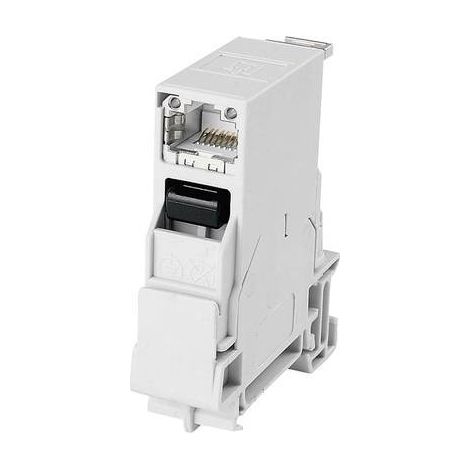 Telegärtner 100007436 Connettore per guide portanti RJ45 100007436 Presa Poli: 8P8C Grigio luminescente 1 pz. (1/4)