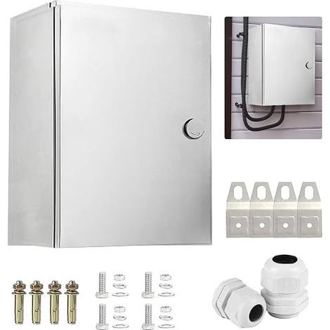 Waterproof Outdoor Electrical Box, Waterproof Electric Junction Box with Hinged Lid Wall Mounted Electric Meter Cover (30 x 25 x 14) (1/5)