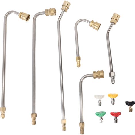 Ensemble de rallonges pour nettoyeur haute pression : buses 30°, 90° et 120°, 4 000 PSI, raccord rapide 1/4 po, acier inoxydable. Accessoires pour nettoyeur haute pression.