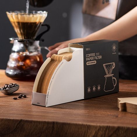 QAZQA 40 Filtres à Café, Taille 1x4, Pour Cafetière à Filtre, Original, Jaune