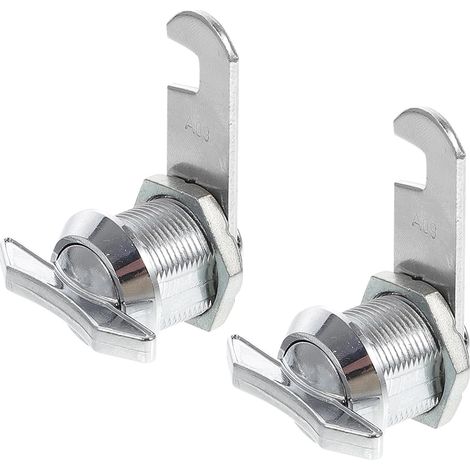 Serrure sans clé pour vitrines, lot de 2, 19 x 16 mm, alliage (1/5)