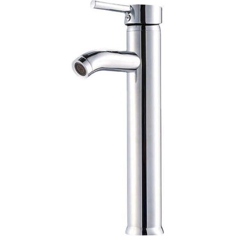 Robinet avec Haut Robinet pour Lavabo ou Vasque de Salle Bain, Chaude et Froide Réglable de Mitigeur Lavabo,Chromé (1/5)