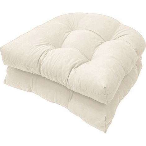 Coussin Ergonomique - Pour Chaise De Jardin - Blanc Cassé - 2 Pièces