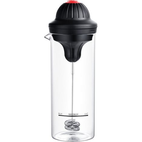 Mini-Handmixer, elektrischer Milchaufschäumer für den Haushalt, Milchaufschäumer mit Glasmessbecher, Schneebesen (1/4)