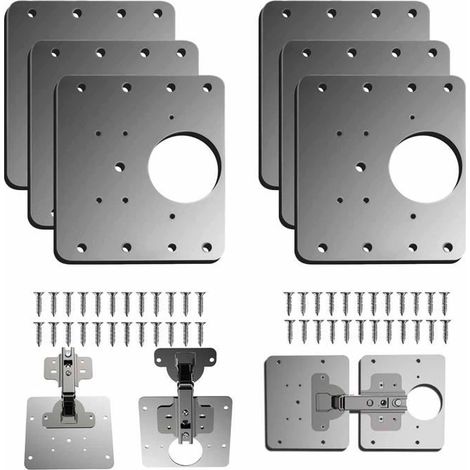Charnière  6 pièces - Inox - A visser - 36 vis inclus (1/4)