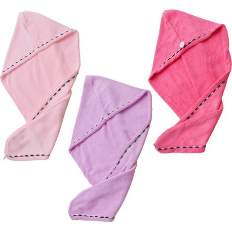 Serviette Cheveux Microfibre - Absorbante Rapide Séchage - Pour Cheveux Tous Types - Lot De 3 (1/5)
