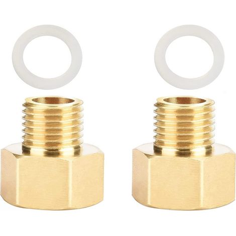 Adaptateur de Gaz, 1/2 vers 3/4 pour Cuisinière à Raccord Tuyauterie en Laiton avec Bague d'étanchéité - 1/4 mâle 3/8 femelle (1/5)