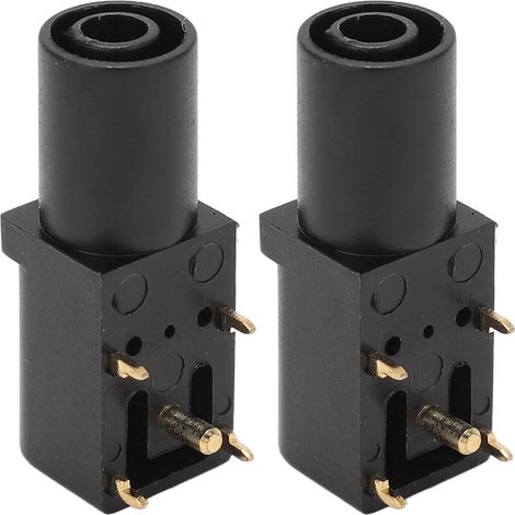Lot de 2 prises banane 4mm à souder, bonne conductivité électrique, sécurité, pour multimètres et test de tension, noir (1/5)