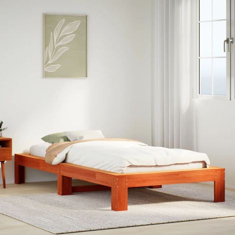 vidaXL Letto senza Materasso Marrone Cera 90x190 cm in Legno di Pino (1/5)