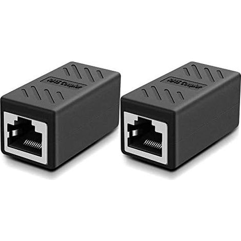 Lot de 2 coupleurs RJ45 femelle-femelle blindés 8P8C extension câble Cat6 Cat5e noir pour ordinateur maison bureau (1/5)