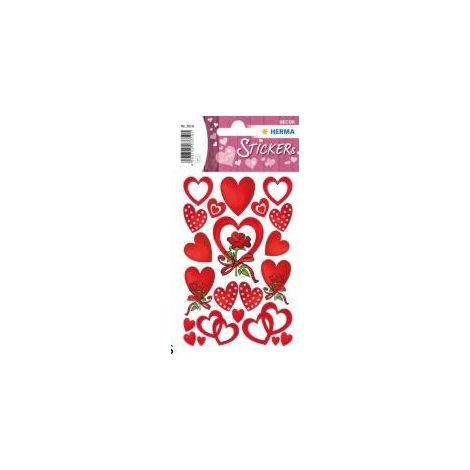Herzförmiger Aufkleber mit Rose