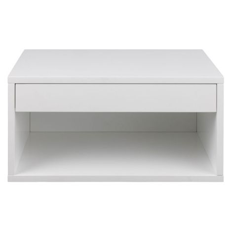 Table de chevet murale 1 niche, 1 tiroir en bois - Blanc - Mano (1/5)