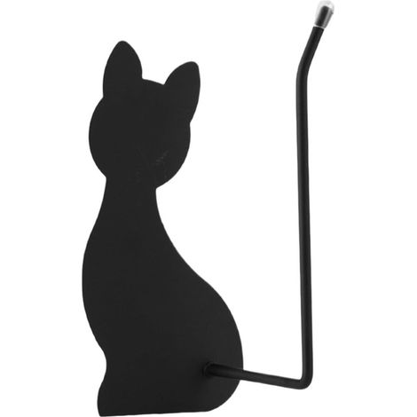Küchenrollenhalter – Papierhalter – Küchenorganizer – Katzenmotiv – 22 x 12 cm – Schwarz (1/5)