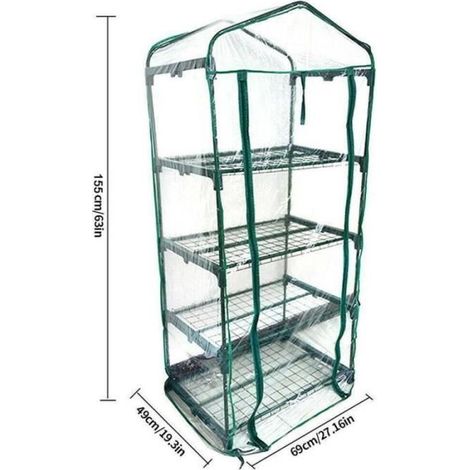 4 Ebenen 1 PC Gewächshausabdeckung, tragbares Mini-Garten-Gewächshaus für Blumenpflanzen und Gartenarbeit.