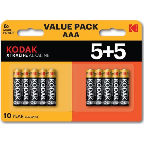 Blisterpackung kodak alkaline xtralife aaa lr3 Batterien - Blister 5+5