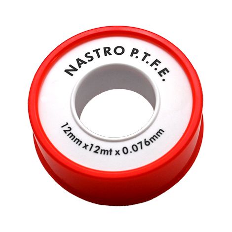 ROTOLINO NASTRO TEFLON P.T.F.E. ECONOMICO MT 12- mm 12 x 12 mt x 0,076- DH- pezzi 1