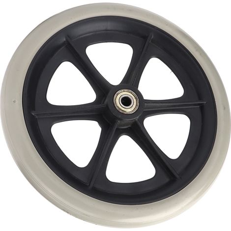 Roues de fauteuil roulant en PU de 8 pouces, pièces de rechange pour roulettes de déambulateur, courroies antidérapantes, roulements, gris.