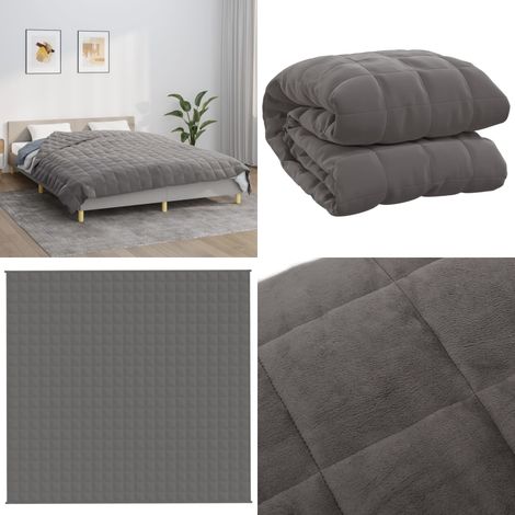 Couverture lestée Gris 220x230 cm 11 kg Tissu - Couverture Lestée - Couverture Poids - Sommeil Profond - Relaxation - Stress - Home & Living (1/5)