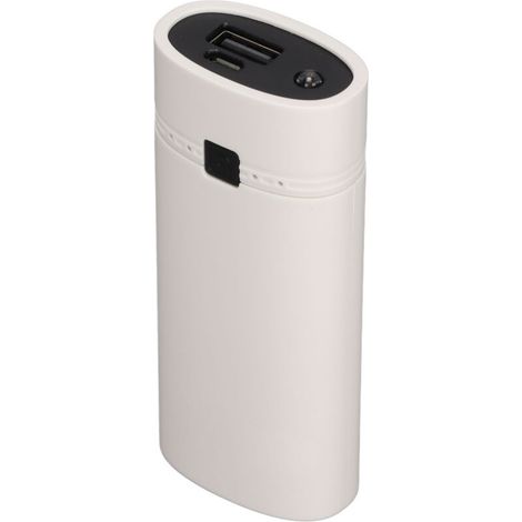 Boîtier de Banque d'Alimentation Universel DIY USB avec Chargeur 2x18650 pour Smartphone - Blanc (1/5)