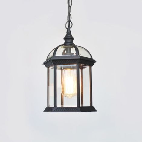 Plafonnier de porche moderne à visser, éclairage extérieur en aluminium, noir sable + ampoule LED 16 W [efficacité énergétique A+] (1/5)