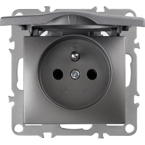 Toolight Single Grounded Socket With Flap Oste Jnh005-g Grey (1/5)