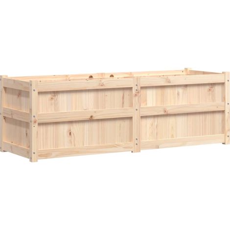 Fioriera rialzata per piante fiori terrazza giardino 150 x 50 x 50 cm legno di pino massiccio marrone 020037443