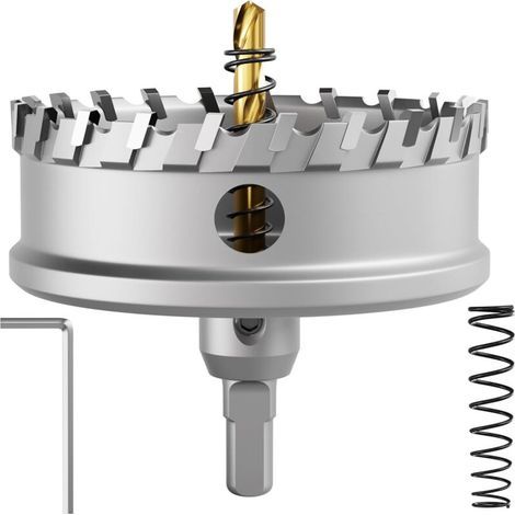 Scie cloche bimétallique 100mm – Carbure de tungstène pour acier inoxydable – Coupe nette sans éclat – Embout pilote à ressort (1/5)